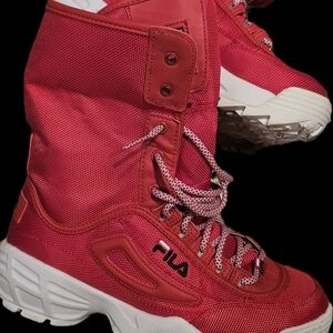 Fila Red High-Top Sneakers